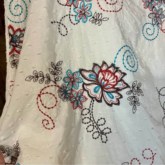 Y2k HeartSoul Floral Embroidered White Midi Skirt -Size 12 -SK13 - Picture 3 of 7